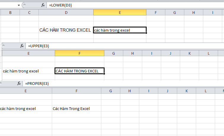 Một trong các hàm trong excel giúp chuyển đổi chữ hoa, chữ thường