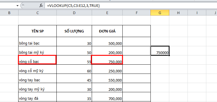 Hàm VLOOKUP