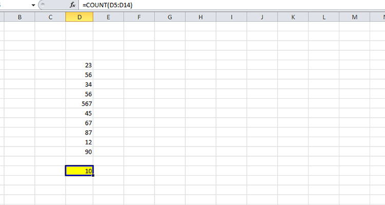 Hàm Count - một trong những hàm tính tổng trong các hàm excel