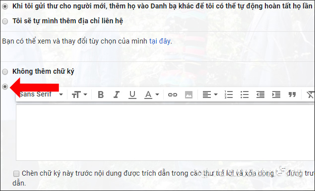 Cách tạo chữ ký gmail thủ công