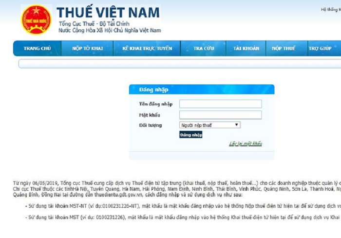  Giao diện chính của trang web