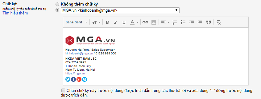 Tạo chữ ký Gmail với HUBSPOT