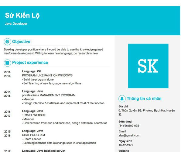 Gợi ý cách viết Mẫu CV tham khảo Java Developer
