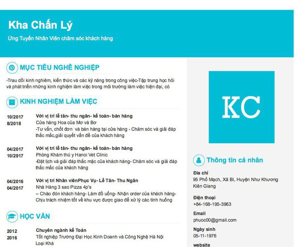 Gợi ý cách viết Mẫu CV tham khảo Ứng Tuyển Nhân Viên chăm sóc khách hàng