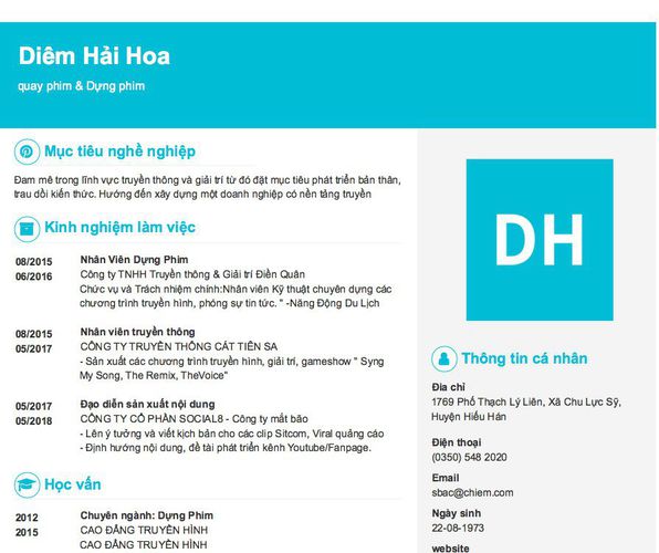 Gợi ý cách viết Mẫu CV tham khảo quay phim & Dựng phim