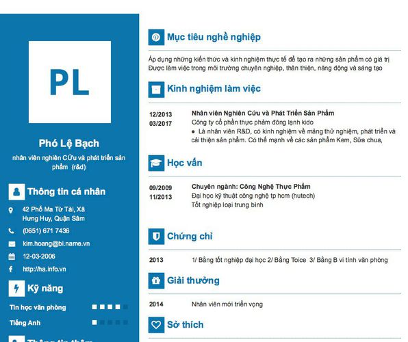 Gợi ý cách viết Mẫu CV tham khảo nhân viên nghiên CỨu và phát triển sản phẩm  (r&d)
