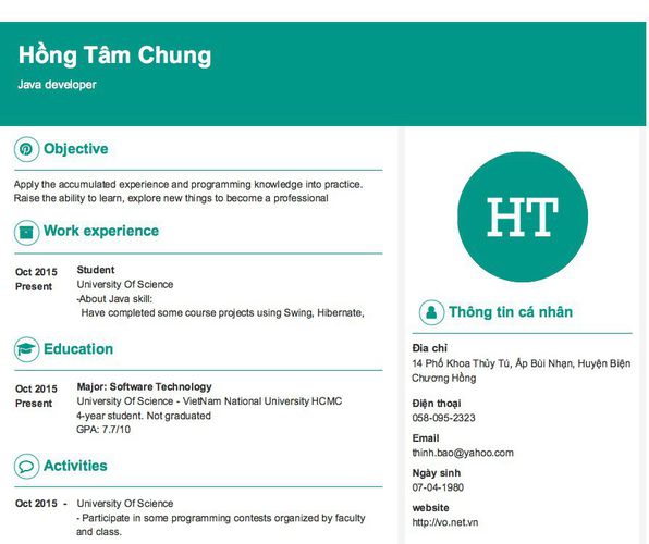 Gợi ý cách viết Mẫu CV tham khảo Java developer