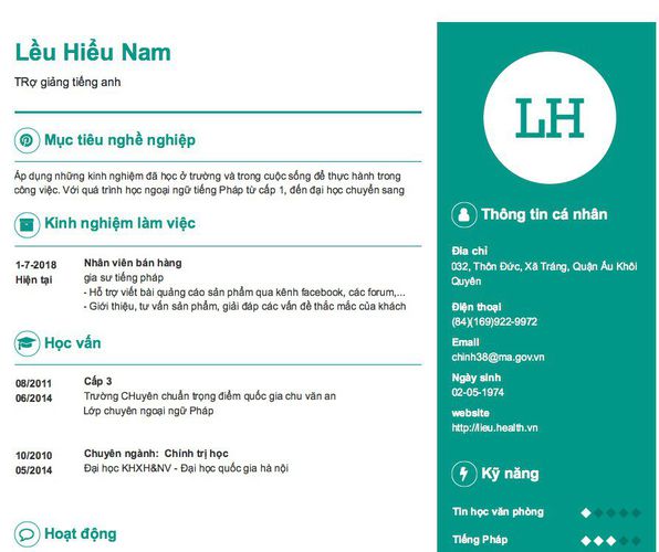 Gợi ý cách viết Mẫu CV tham khảo TRợ giảng tiếng anh