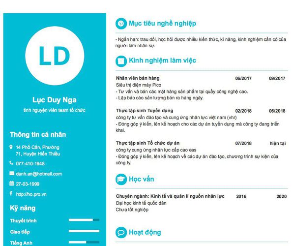 Gợi ý cách viết Mẫu CV tham khảo tình nguyện viên team tổ chức