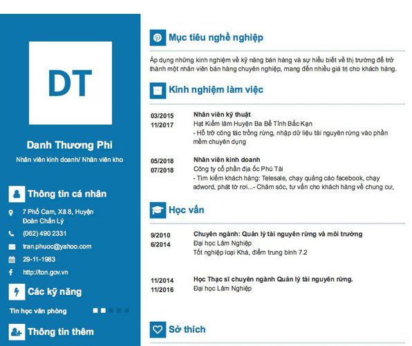 Gợi ý cách viết Mẫu CV tham khảo Nhân viên kinh doanh/ Nhân viên kho