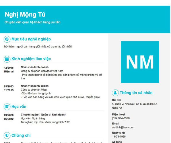 Gợi ý cách viết Mẫu CV tham khảo Chuyên viên quan hệ khách hàng ưu tiên