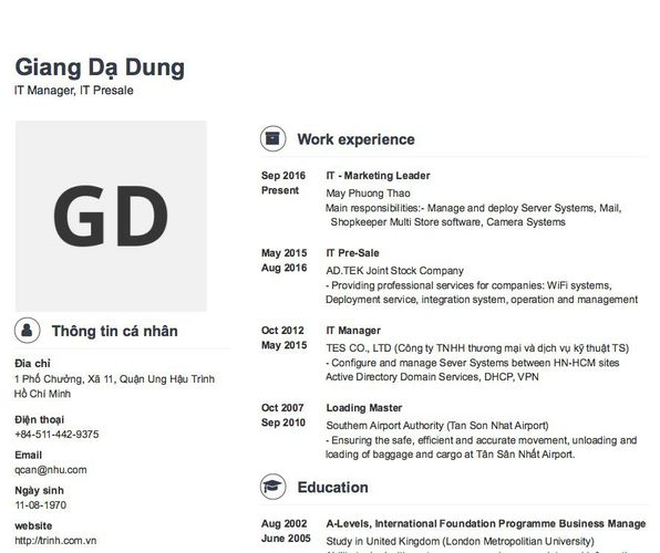 Gợi ý cách viết Mẫu CV tham khảo IT Manager, IT Presale