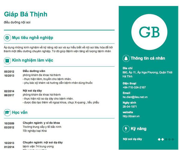 Gợi ý cách viết Mẫu CV tham khảo điều dưỡng nội soi