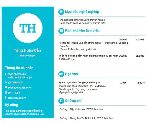 Gợi ý cách viết Mẫu CV tham khảo Java developer