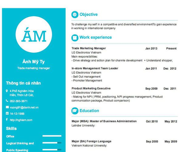 Gợi ý cách viết Mẫu CV tham khảo Trade marketing manager