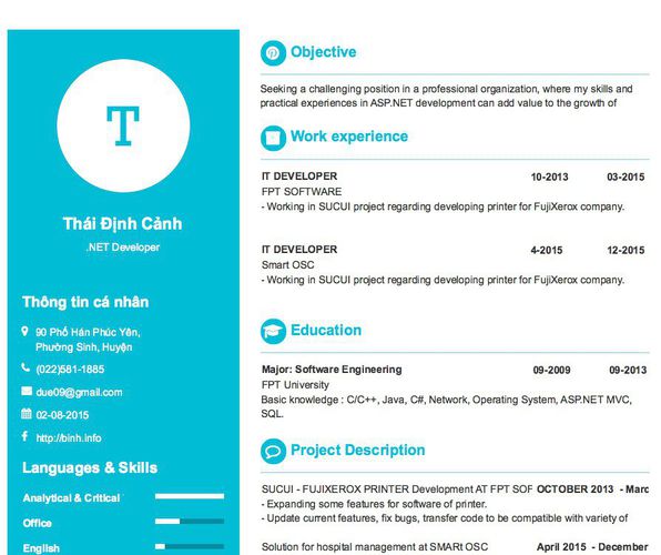 Gợi ý cách viết Mẫu CV tham khảo .NET Developer