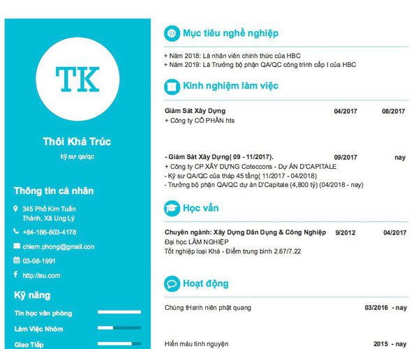 Gợi ý cách viết Mẫu CV tham khảo kỹ sư qa/qc
