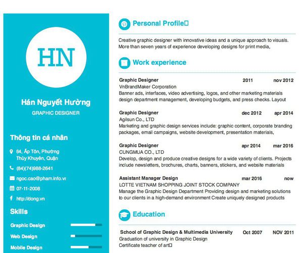 Gợi ý cách viết Mẫu CV tham khảo GRAPHIC DESIGNER