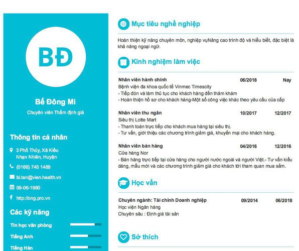 Gợi ý cách viết Mẫu CV tham khảo Chuyên viên Thẩm định giá