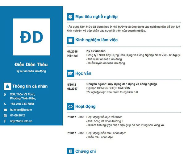 Gợi ý cách viết Mẫu CV tham khảo kỹ sư an toàn lao động