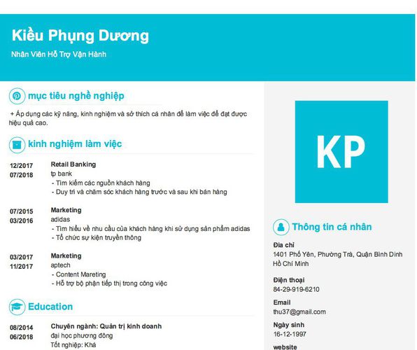 Gợi ý cách viết Mẫu CV tham khảo Nhân Viên Hỗ Trợ Vận Hành