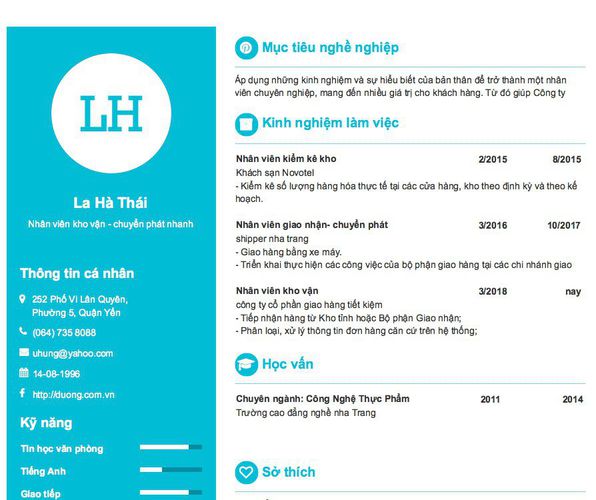 Gợi ý cách viết Mẫu CV tham khảo Nhân viên kho vận - chuyển phát nhanh