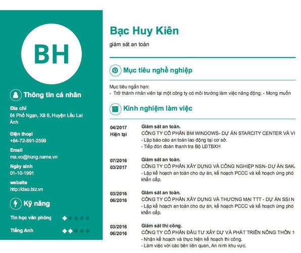 Gợi ý cách viết Mẫu CV tham khảo giám sát an toàn