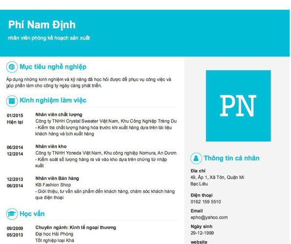 Gợi ý cách viết Mẫu CV tham khảo nhân viên phòng kế hoạch sản xuất