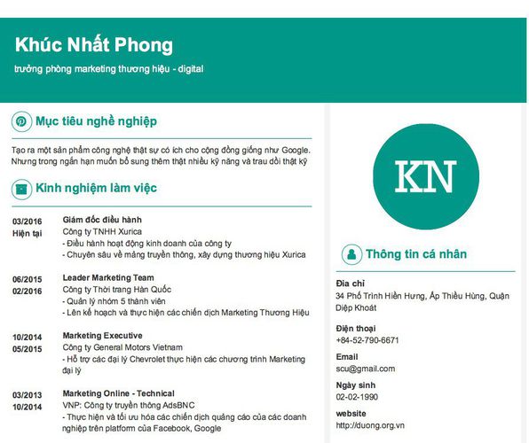 Gợi ý cách viết Mẫu CV tham khảo trưởng phòng marketing thương hiệu - digital