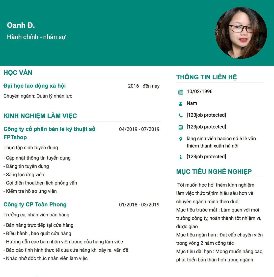 Gợi ý cách viết Mẫu CV tham khảo Hành chính - nhân sự 