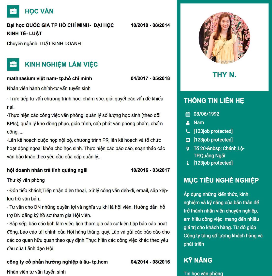 Gợi ý cách viết Mẫu CV tham khảo Nhân viên hành chính-tư vấn tuyển sinh 