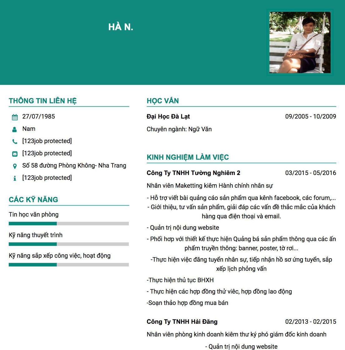 Gợi ý cách viết Mẫu CV tham khảo Nhân viên Maketting kiêm Hành chính nhân sự 