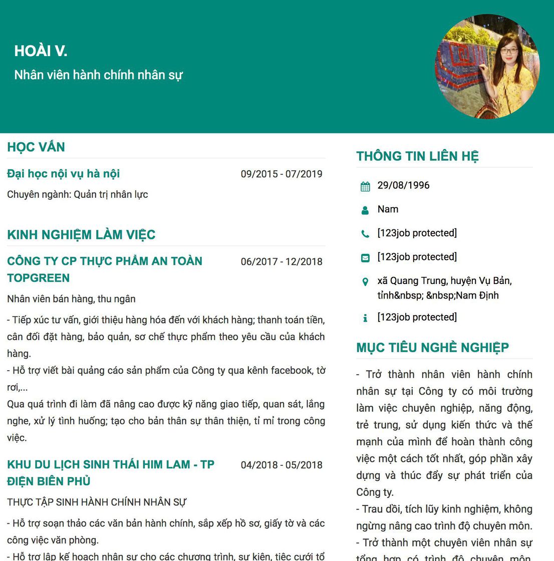 Gợi ý cách viết Mẫu CV tham khảo Nhân viên hành chính nhân sự 