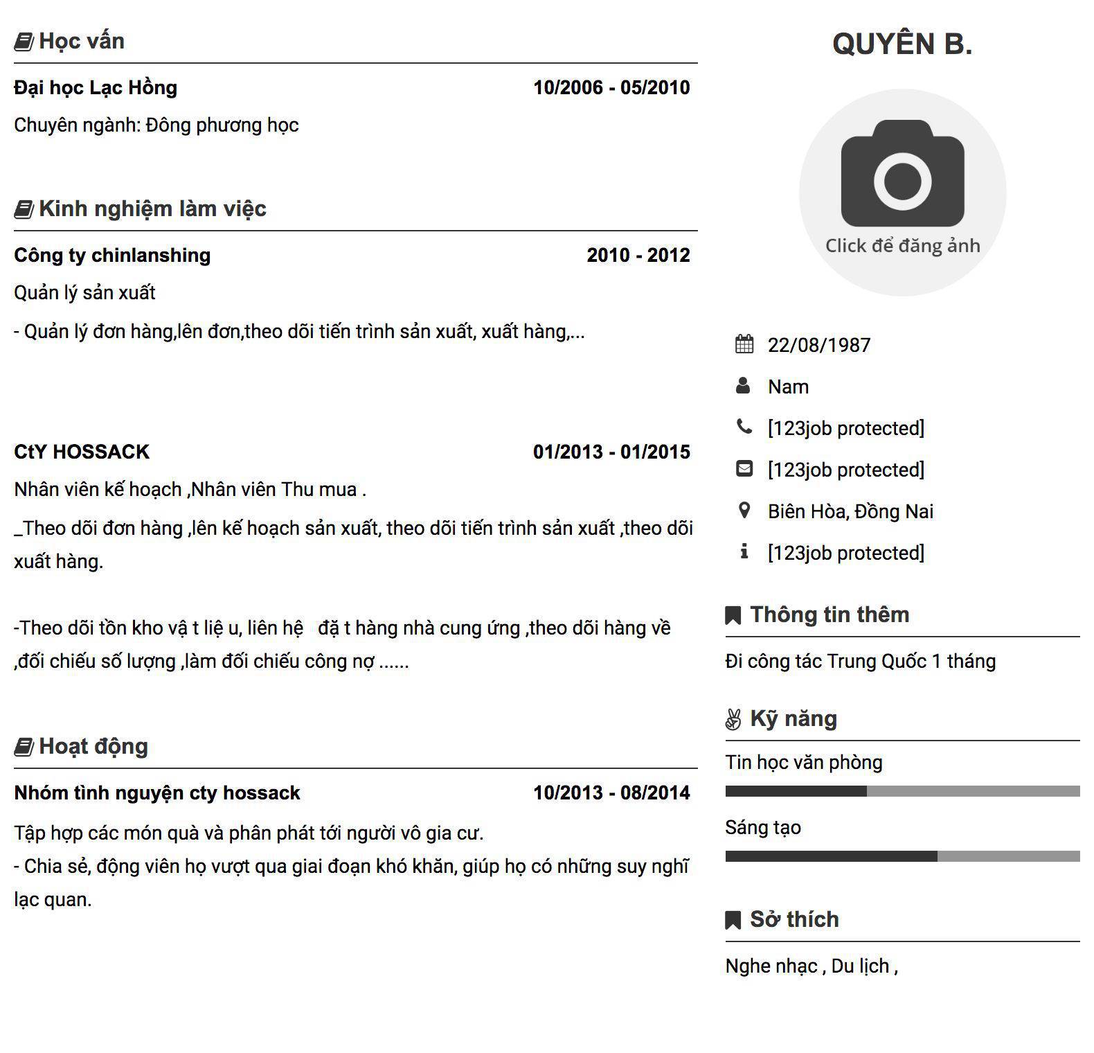 Gợi ý cách viết Mẫu CV tham khảo Quản lý sản xuất 