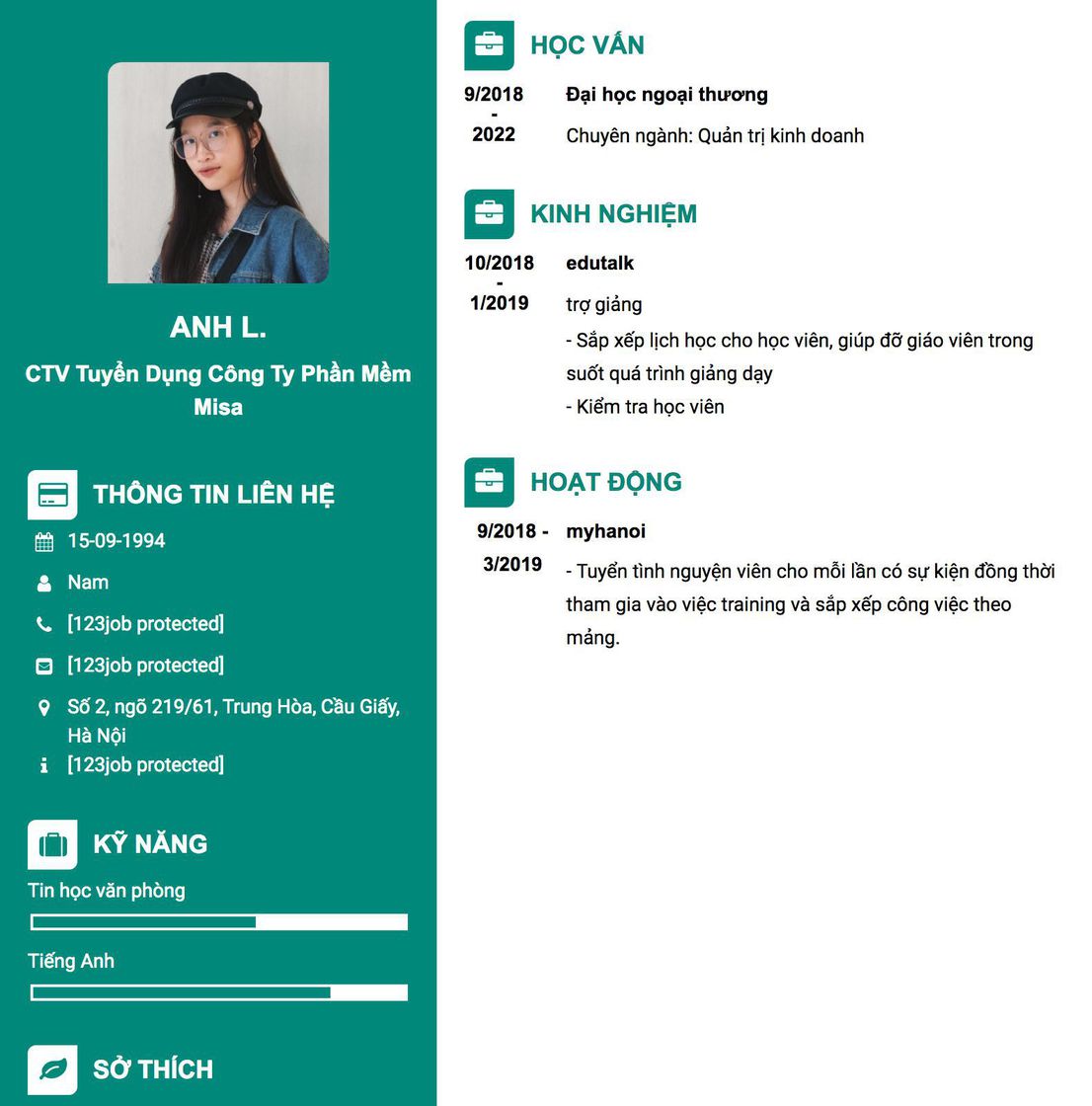 Gợi ý cách viết Mẫu CV tham khảo CTV Tuyển dụng Công Ty Phần Mềm Misa 