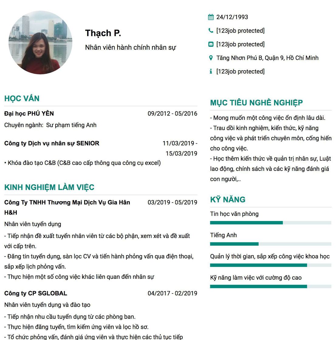 Gợi ý cách viết Mẫu CV tham khảo Nhân viên hành chính nhân sự 