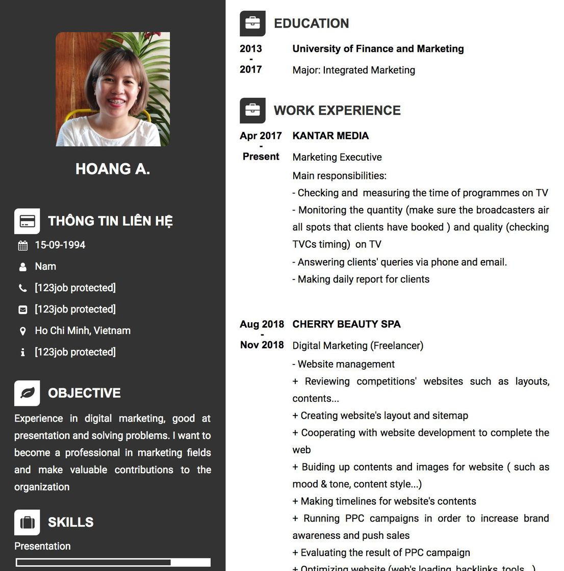 Gợi ý cách viết Mẫu CV tham khảo Marketing Executive 