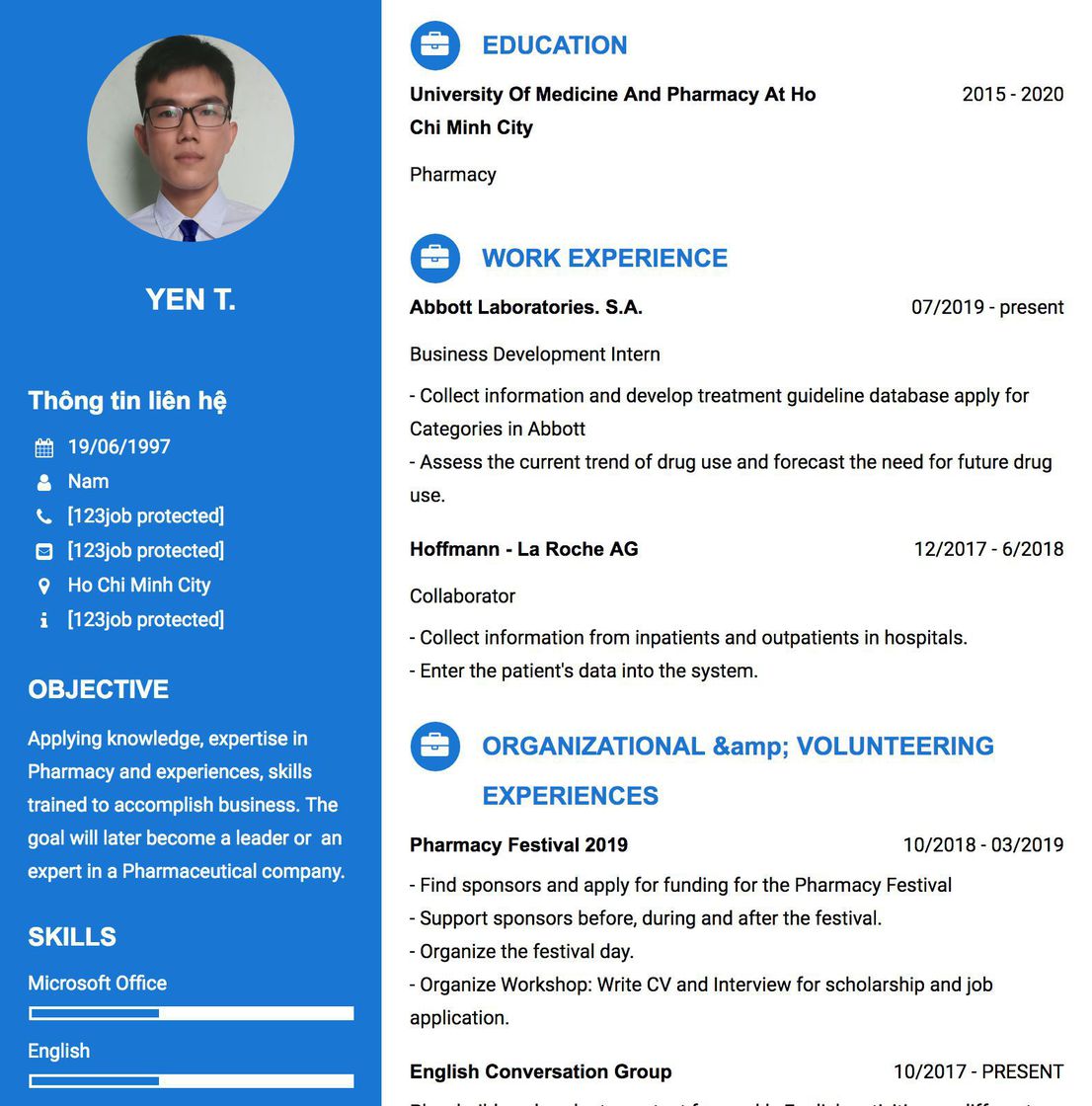 Gợi ý cách viết Mẫu CV tham khảo Business Development Intern 