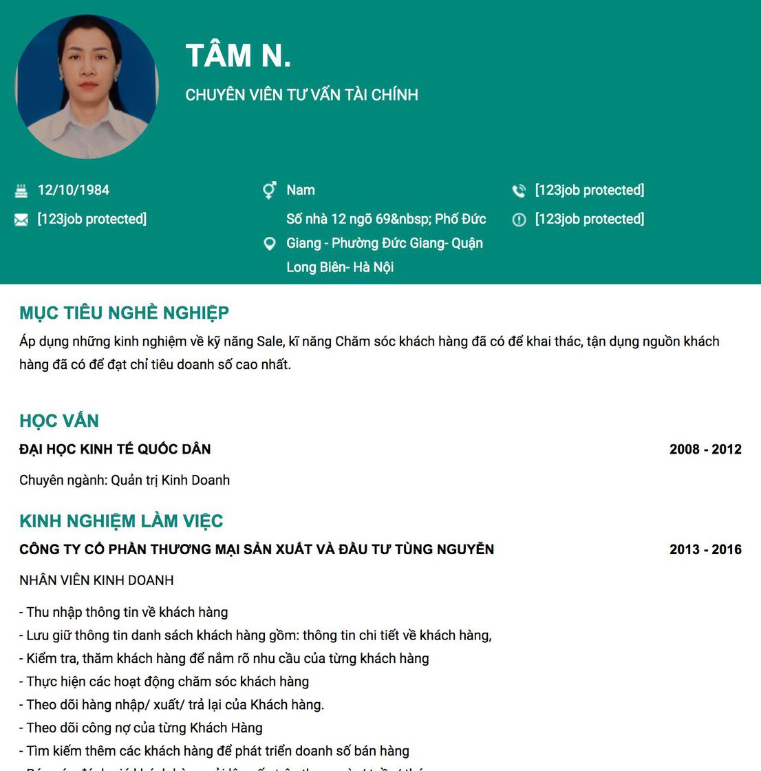 Gợi ý cách viết Mẫu CV tham khảo CHUYÊN VIÊN TƯ VẤN TÀI CHÍNH 