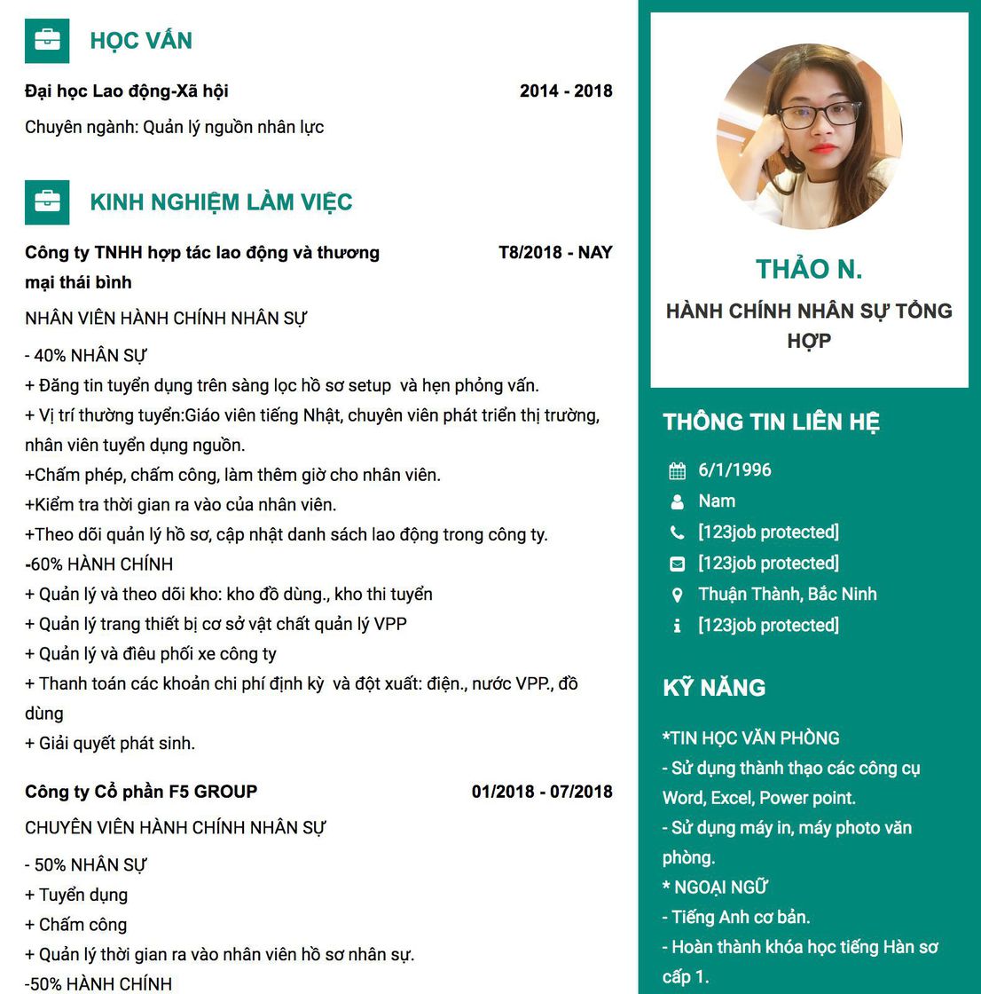 Gợi ý cách viết Mẫu CV tham khảo HÀNH CHÍNH NHÂN SỰ TỔNG HỢP 