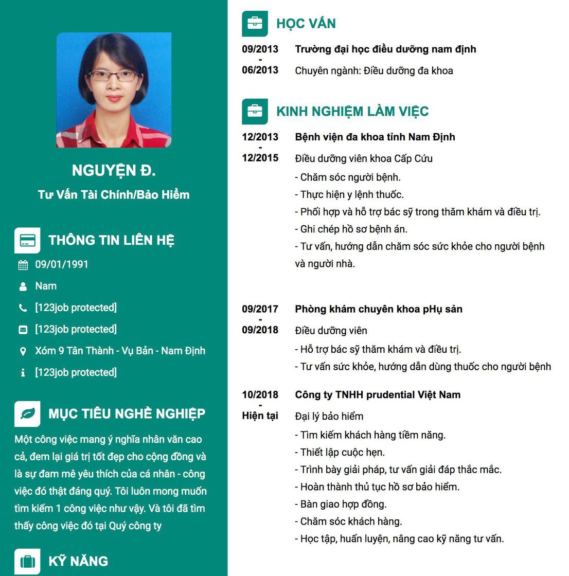 Gợi ý cách viết Mẫu CV tham khảo Tư vấn tài chính/bảo hiểm 