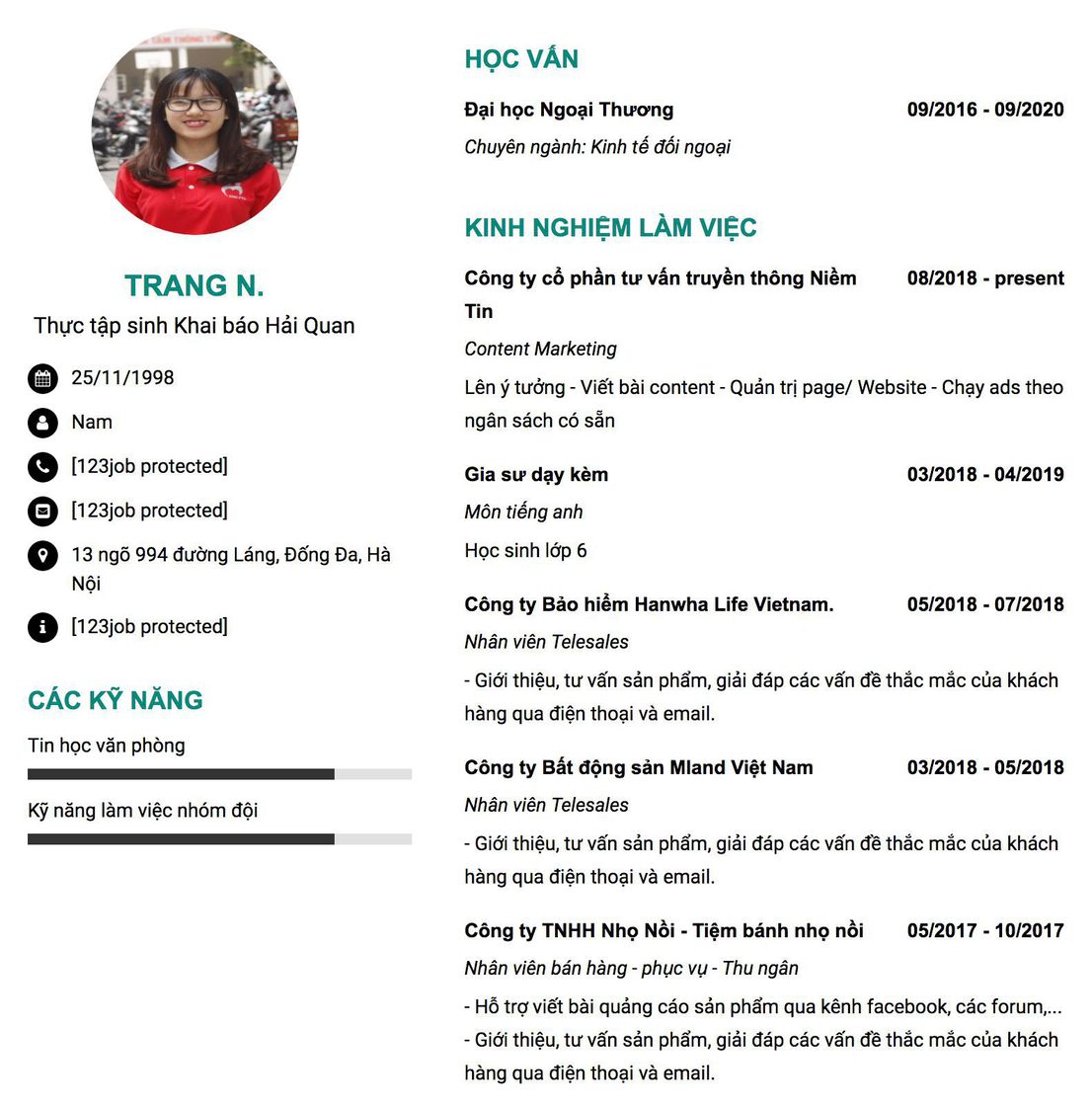 Gợi ý cách viết Mẫu CV tham khảo Thực tập sinh Khai báo Hải Quan 