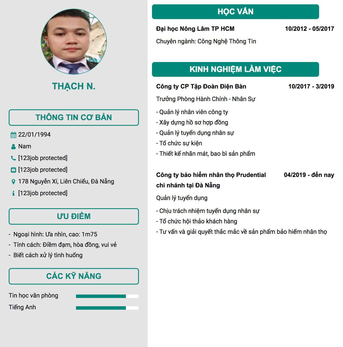 Gợi ý cách viết Mẫu CV tham khảo Trưởng Phòng Hành Chính - Nhân Sự 