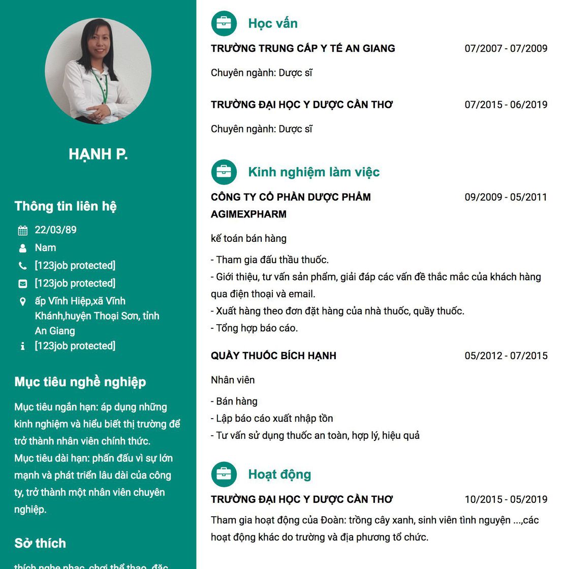 Gợi ý cách viết Mẫu CV tham khảo kế toán bán hàng 