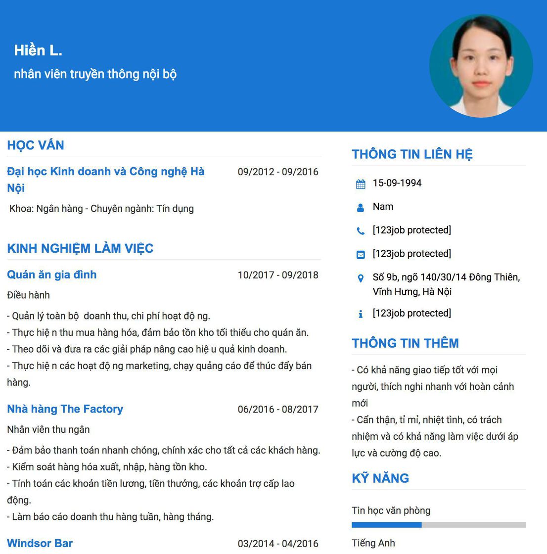 Gợi ý cách viết Mẫu CV tham khảo nhân viên truyền thông nội bộ 