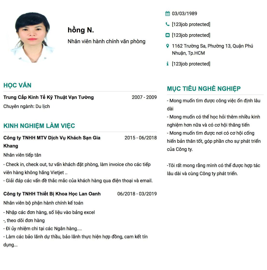 Gợi ý cách viết Mẫu CV tham khảo Nhân viên hành chính văn phòng 