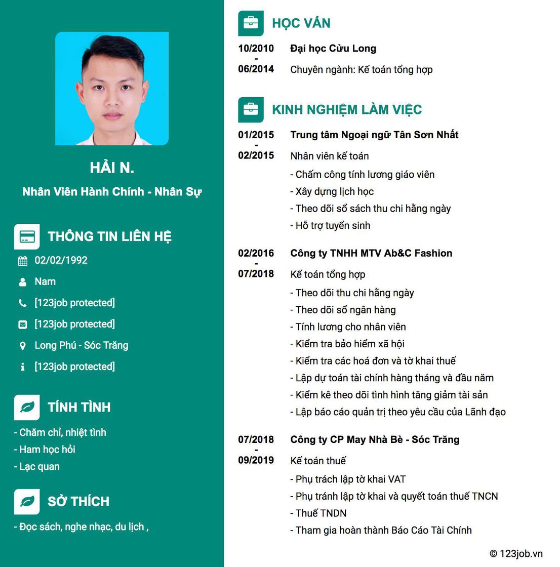 Gợi ý cách viết Mẫu CV tham khảo nhân viên hành chính - nhân sự 