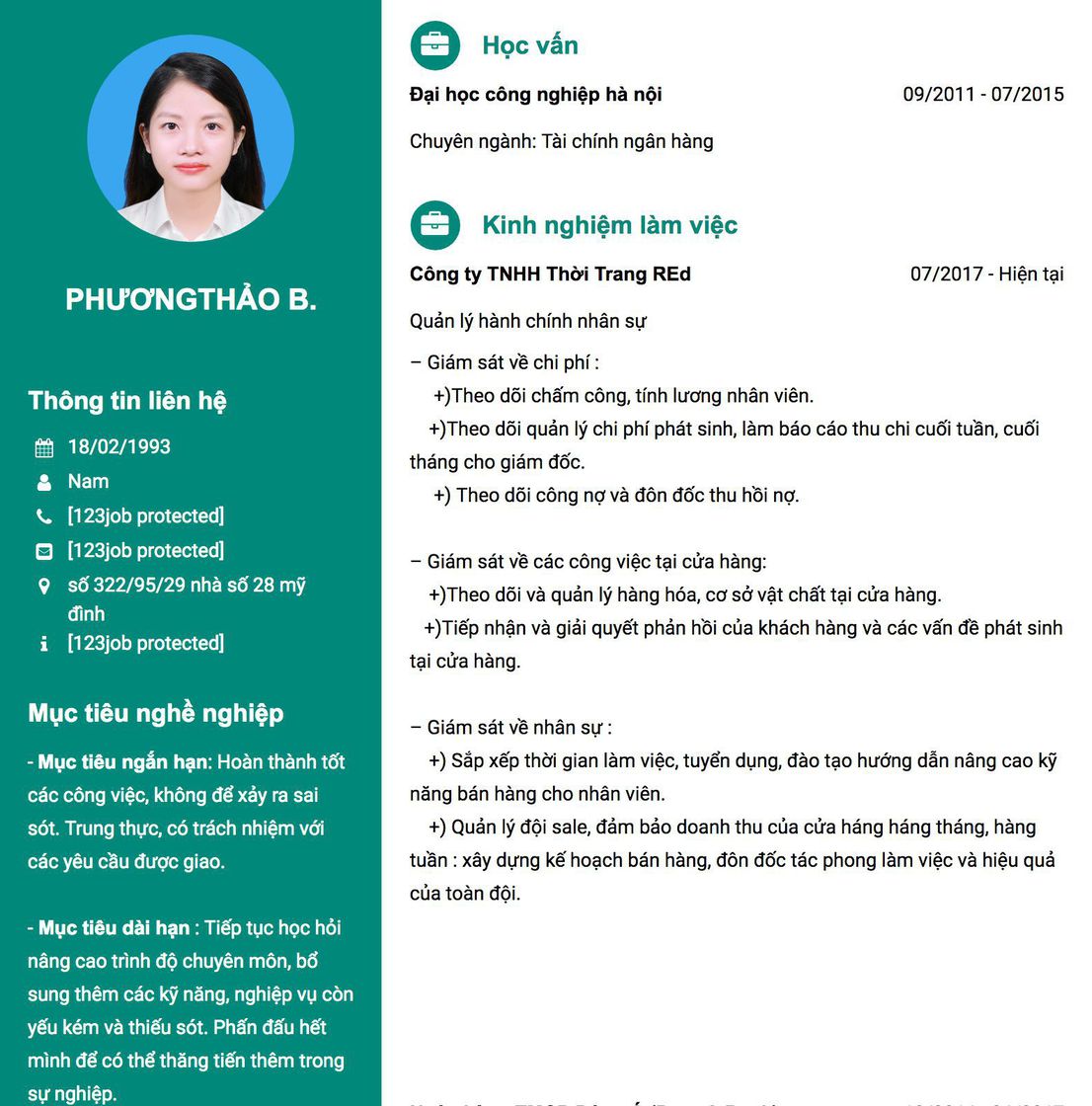 Gợi ý cách viết Mẫu CV tham khảo Quản lý hành chính nhân sự 