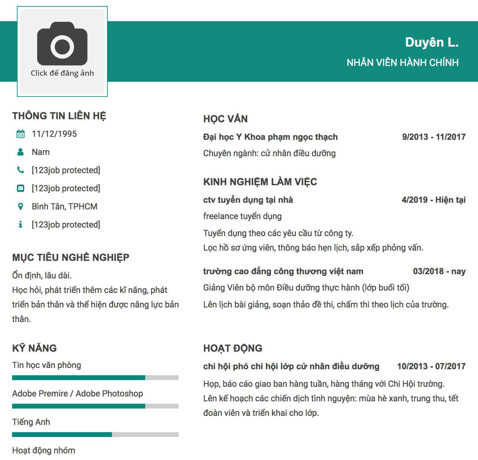 Gợi ý cách viết Mẫu CV tham khảo Nhân viên hành chính 