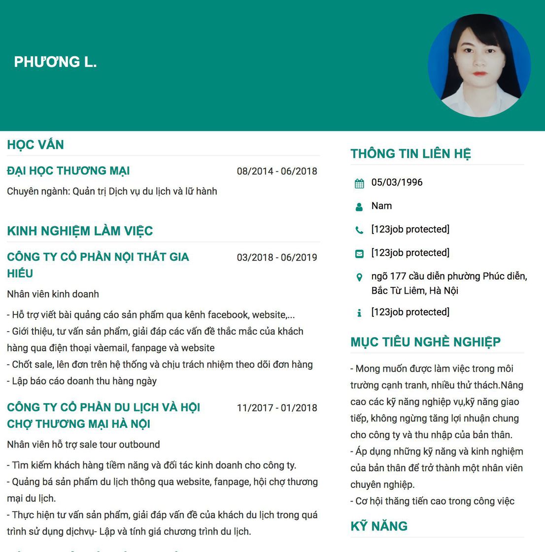 Gợi ý cách viết Mẫu CV tham khảo Nhân viên kinh doanh 